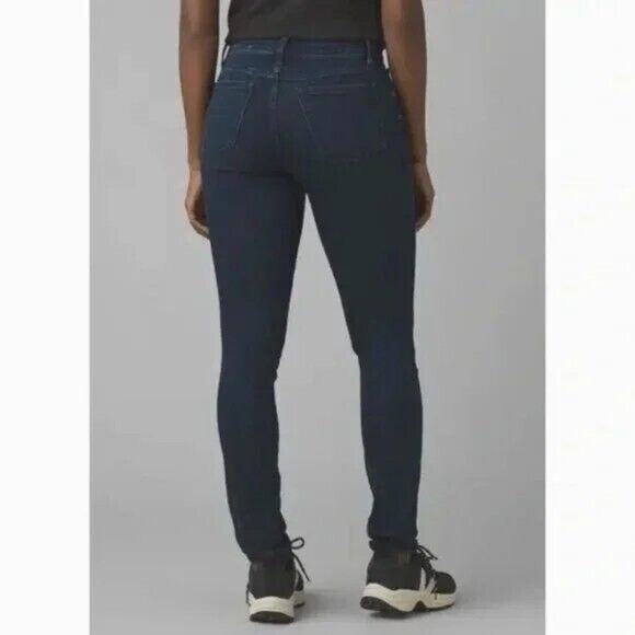 NWT prAna Sienna Mid Rise Cotton Stretch Skinny Jeans 0 / 25 Deep Blue #3236 - Picture 4 of 14